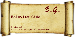Belovits Gida névjegykártya